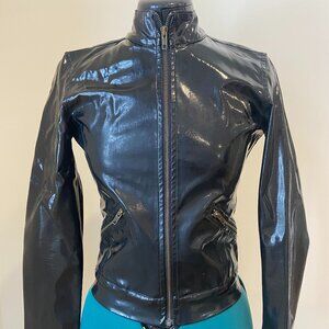 Zara Black Shiny PU Leather Jacket